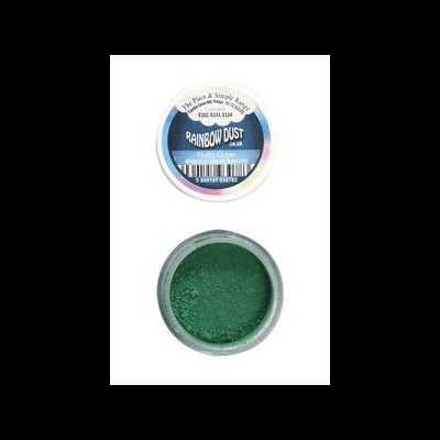 Dois frascos de pó colorido para decoração, um fechado e um aberto com pó verde