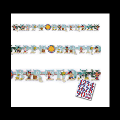 Decoração em papel com letras HAPPY BIRTHDAY e adesivos numéricos