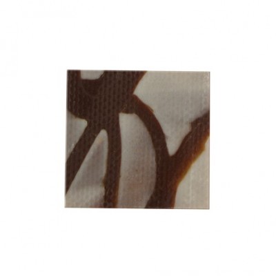 Azulejo com padrão abstrato castanho e branco