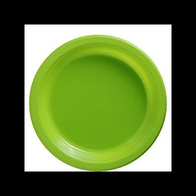 Prato plástico verde com borda texturizada