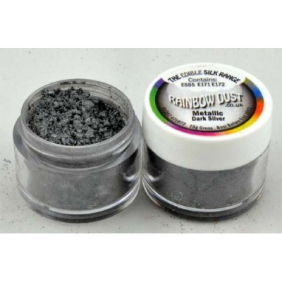 Frascos com pó metálico cinza escuro para decoração