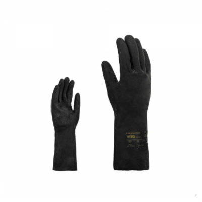 Par de luvas de proteção pretas com texto dourado