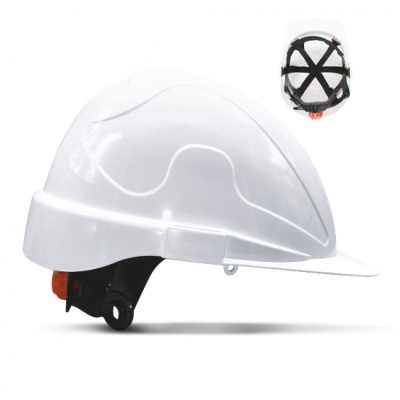 Capacete de segurança branco com arnês interno preto