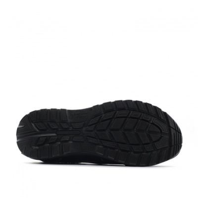 Sola de sapato preta com padrão texturizado antiderrapante