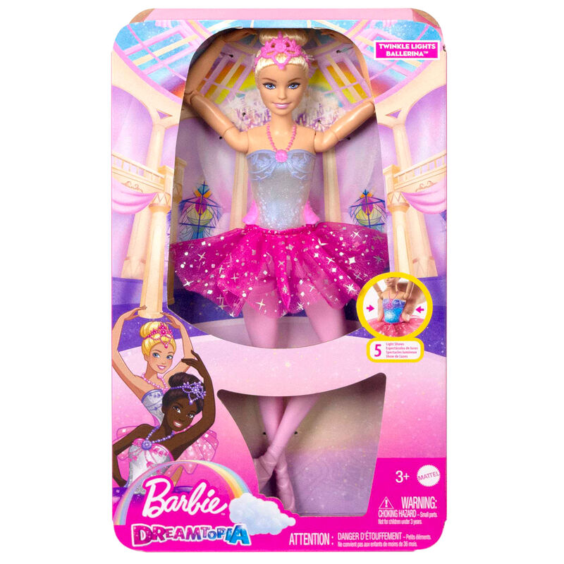 Boneca Bailarina Dreamtopia Barbie Boneca Barbie bailarina em embalagem colorida com tema de teatro