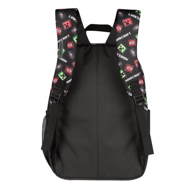 Mochila preta com alças estampadas Minecraft