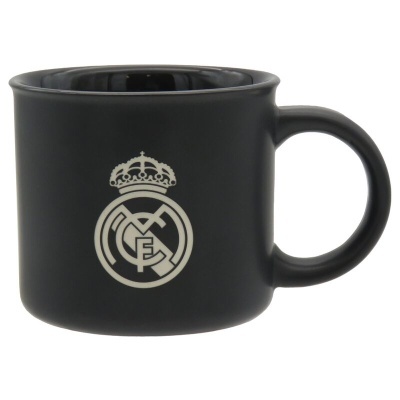 Caneca preta com logótipo do Real Madrid em branco