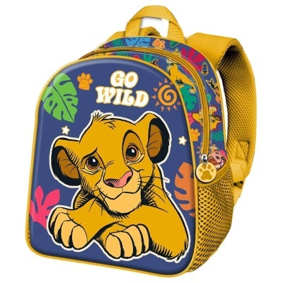 Mochila infantil com Simba e texto GO WILD