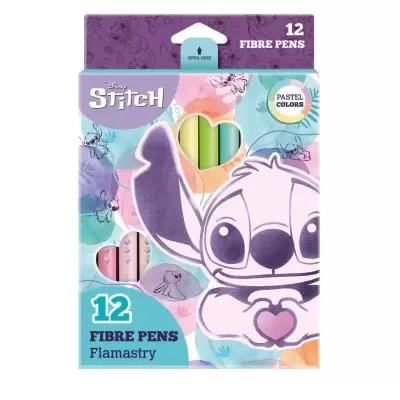 Pacote de 12 canetas de fibra pastel Disney Stitch coloridas
