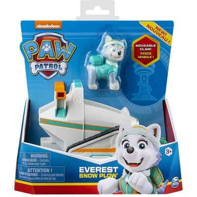 Brinquedo Everest Snow Plow da Paw Patrol na embalagem azul