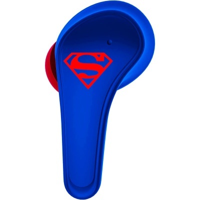 Auricular azul com símbolo do Super-Homem vermelho