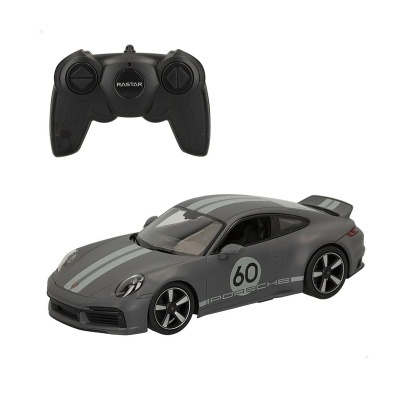 Carro de controlo remoto Porsche cinzento com comando preto