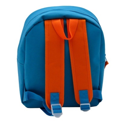Mochila azul com alças largas laranja