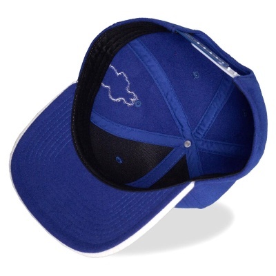 Boné azul com interior preto e aba curvada