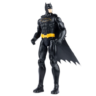 Figura de ação do Batman com capa e cinto amarelo