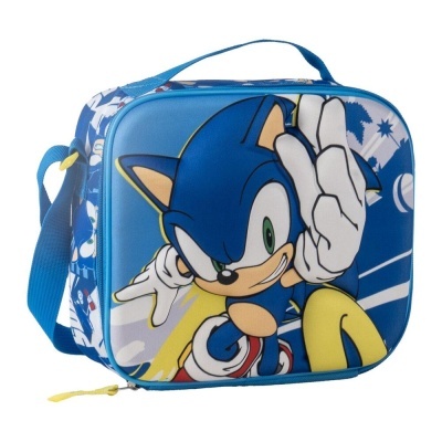 Lancheira azul com estampa do Sonic