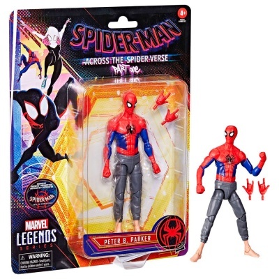 Figura de ação Peter B. Parker Spider-Man Marvel Legends na embalagem