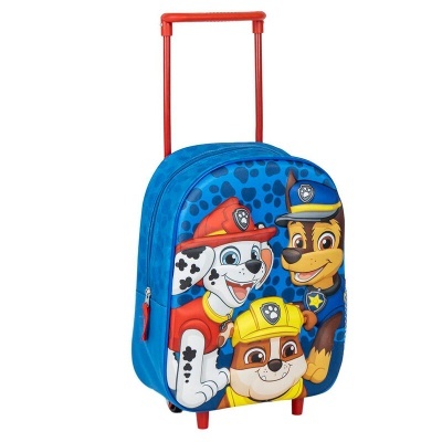 Mochila carrinho azul com personagens da Paw Patrol