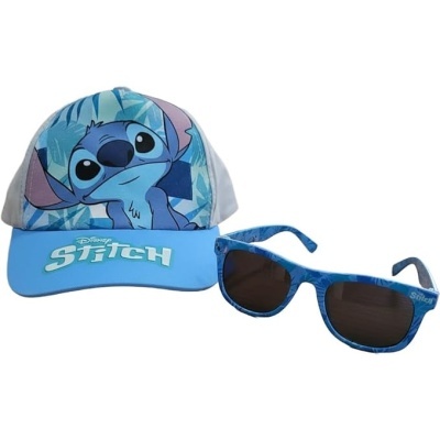 Boné e óculos de sol azuis com tema Stitch