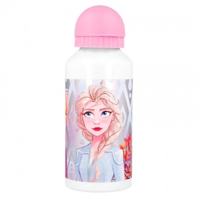 Garrafa metálica da Elsa do Frozen com tampa rosa