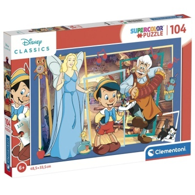 Caixa de puzzle Disney Classics Pinóquio com 104 peças da Clementoni