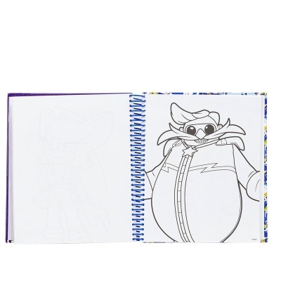 Caderno de colorir com desenho de personagem animado