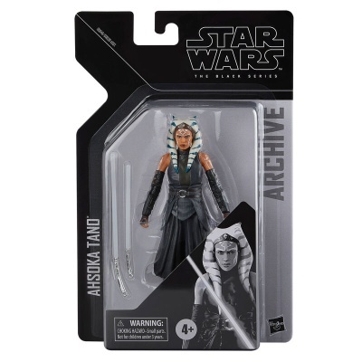 Figura Ahsoka Tano Star Wars The Black Series em embalagem preta e cinzenta