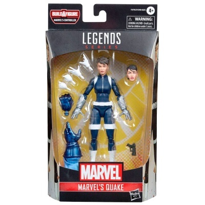 Figura de ação Marvel's Quake da série Marvel Legends com acessórios em embalagem