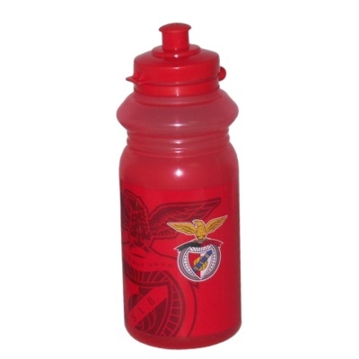 Garrafa desportiva vermelha com emblema do Benfica