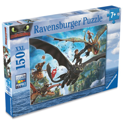 Caixa de quebra-cabeças Ravensburger Dragons 150 peças XXL