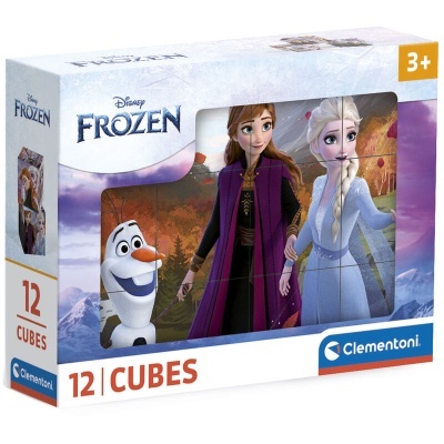 Caixa de 12 cubos Disney Frozen com personagens Olaf, Anna e Elsa