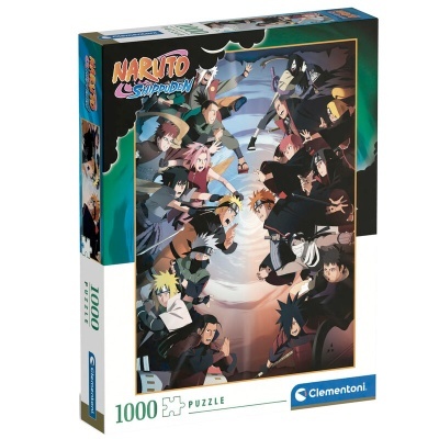 Caixa de puzzle Naruto Shippuden 1000 peças Clementoni com imagem do anime