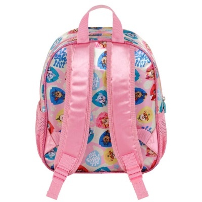 Mochila infantil cor-de-rosa com desenhos da Patrulha Pata
