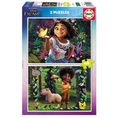 Caixa com 2 puzzles Disney Encanto Educa 48 peças cada