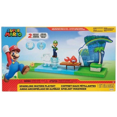 Conjunto Super Mario Sparkling Waters Playset com figuras e base temática