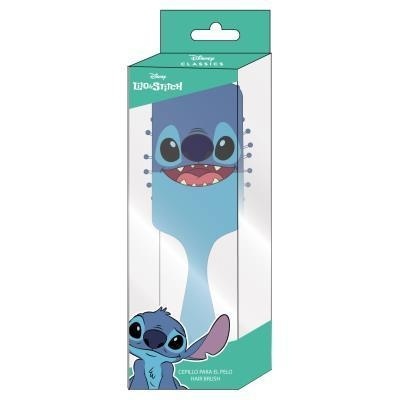 Escova de cabelo azul Disney Stitch em caixa transparente