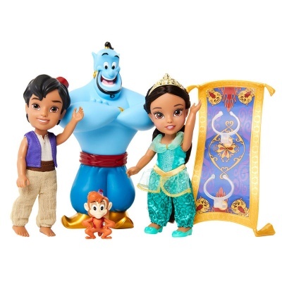Figuras de brinquedo de Aladdin, Gênio, Jasmine, Abu e tapete mágico colorido