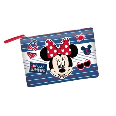 Necessaire com design da Minnie Mouse e tema de verão.