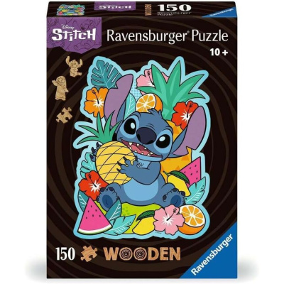 Caixa de puzzle Ravensburger Disney Stitch com 150 peças de madeira