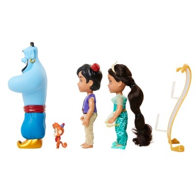 Figuras de ação Disney Aladdin alinhadas de lado