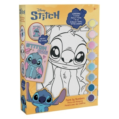 Kit de pintura Stitch Disney com tela para pintar, pincel e tintas acrílicas