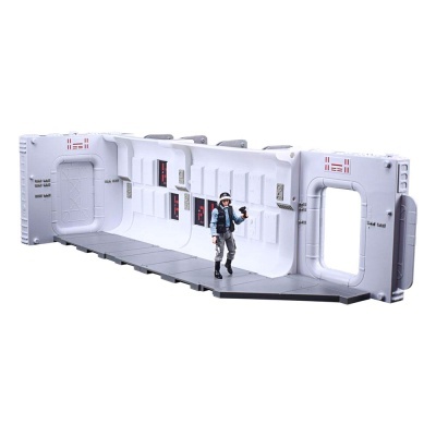 Cenário de nave espacial de brinquedo com figura de ação