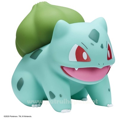 Figura de brinquedo Pokémon Bulbasaur azul claro com semente verde