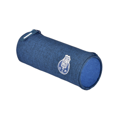 Estojo cilíndrico azul com emblema FC Porto
