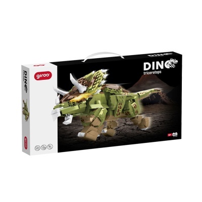 Caixa de brinquedo de construção de dinossauro Triceratops