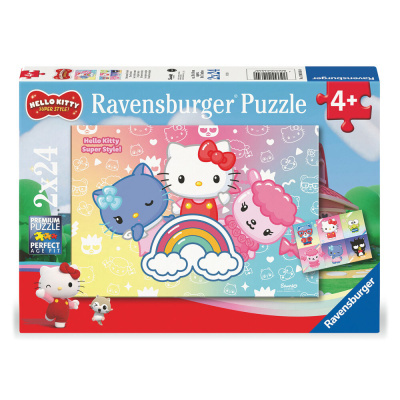 Embalagem azul de quebra-cabeças Ravensburger Hello Kitty para crianças 4+ anos