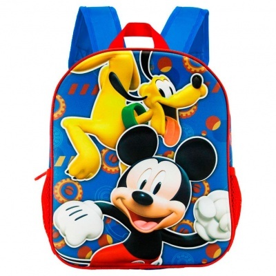 Mochila infantil azul com Mickey Mouse e Pluto