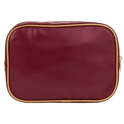 Bolsa retangular vermelho vinho com relevos amarelos