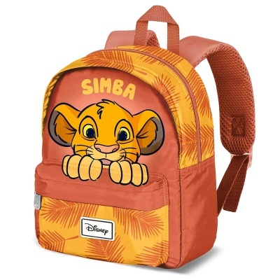 Mochila infantil laranja com estampa do Simba da Disney