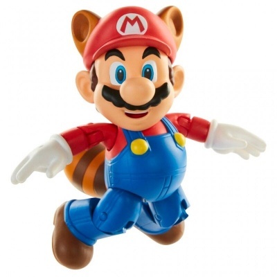 Figura articulada de Mario com fato azul e boné vermelho.